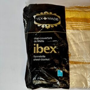 Vintage Tex Made Ibex Flannelette Sheet Blanket | 80” x 100” | Cotton